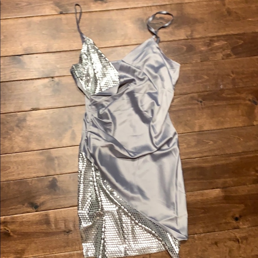 Beautiful, silver mini dress!